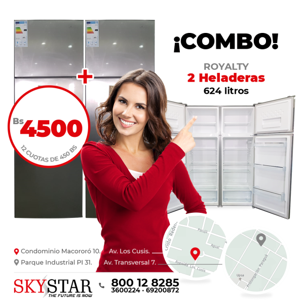 Combo 2 Refrigeradores Royalty 624 Lts.
