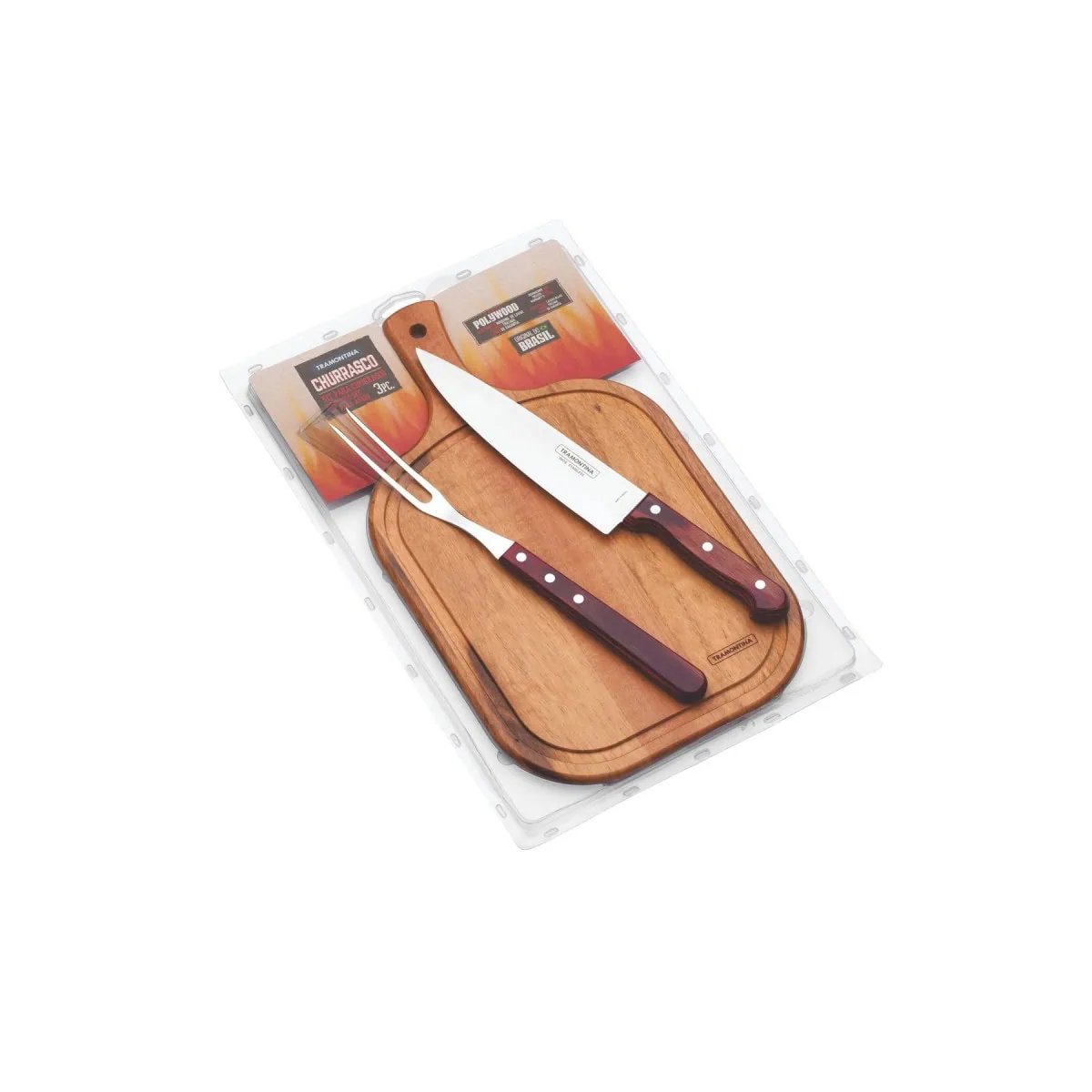 Juego para asado 3 piezas - Polywood café - Imagen 2